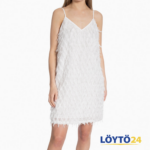 (Suomi) Valkoinen Hapsumekko - Neo Noir Lilja Fringe Dress - Kesämekko -  Koko 36