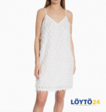 (Suomi) Valkoinen Hapsumekko - Neo Noir Lilja Fringe Dress - Kesämekko -  Koko 36