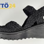(Suomi) Bernie Mev Fame – Mustat Punotut Kiilakorkosandaalit – Memory Foam  – Koko 38