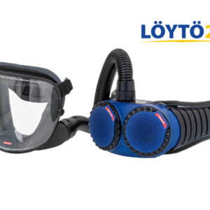 Käytetty CleanAIR AerGO & UniMask raitisilmapuhallinsetti.