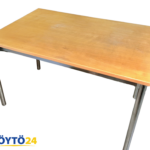 (Suomi) Puinen Pöytä 120 x 80 cm | Tukeva Ruokapöytä Metallijaloilla