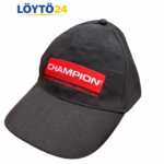 Uusi musta Champion Lubes lippis brodeeratulla punaisella logolla