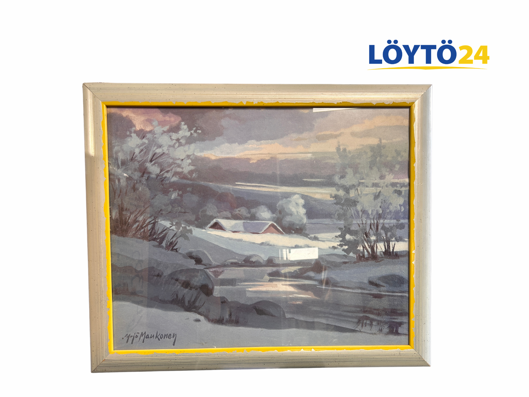 suomalainen-maisemataulu-printti-maukonen (Suomi) Yrjö Maukonen vedos 58x48 cm | Talvinen maisemataulu kehyksillä - Image 1