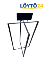 Musta infoteline 90cm yläviistosta kuvattuna