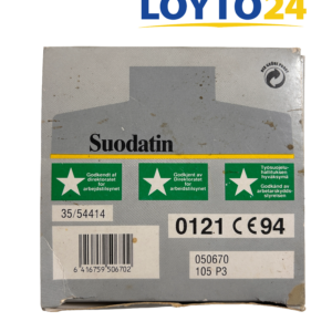 Kemira Safety 105 P3 -suodattimen myyntipakkaus, jossa näkyvät EAN-koodi 6416759506702, tuotenumero 050670 ja Työsuojeluhallituksen hyväksyntä.
