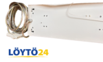 Glamox C10-P1 ripustusvalaisin taustapuolelta ja asennuskaapeli
