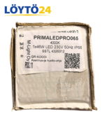 M-Light PRIMA LED PRO 065 1x46W 4000K IP66 tuotepakkaus ja tuotetiedot.