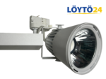 Valkoinen Lival Glider Trend LED -kohdevalaisin kiskoadapterilla