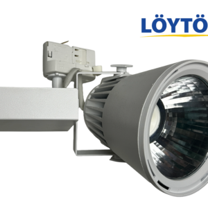Valkoinen Lival Glider Trend LED -kohdevalaisin kiskoadapterilla