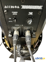 LD Systems SAT 62 A G2 kaiuttimen liitännät XLR-kytkennöillä ja virtajohdolla