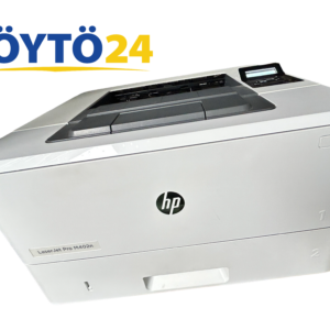 Valkoinen HP LaserJet Pro M402n lasertulostin edestä päin