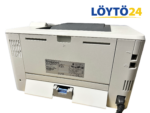 HP LaserJet Pro M402n takapaneeli, Ethernet LAN ja USB-liitännät sekä sarjanumero