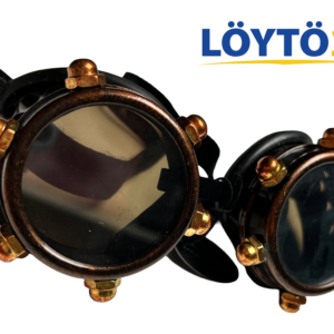 Kuparinväriset GloFX Copper Bolt Goggles -reivilasit pulttiyksityiskohdilla