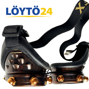 GloFX Copper Bolt Steampunk -lasit sivusta ja pehmusteesta kuvattuna