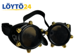 Mustat GloFX Black Gold Bolt Goggles-reivilasit