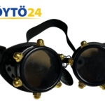 Mustat GloFX Black Gold Bolt Goggles-reivilasit
