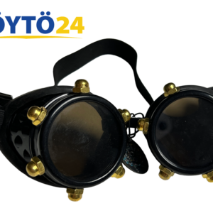 Mustat GloFX Black Gold Bolt Goggles-reivilasit