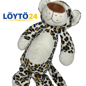 Hamleys leopardi pehmolelu makaamassa edestä päin.