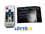 Valkoinen RF Wireless -kaukosäädin ja Pixel Pro -pikaopas.