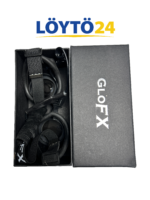 GloFX Pixel Pro LED -lasit pakattuna mustaan säilytyskoteloon.