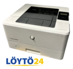 HP LaserJet Pro M404n -mustavalkolasertulostin viistosta edestä