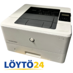HP LaserJet Pro M404n -mustavalkolasertulostin viistosta edestä