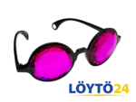 GloFX Mustat Kaleidoscope Glasses Pinkeillä linsseillä