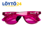 GloFX-reivilasit pinkeillä linsseillä takaa päin katsottuna, sangoissa valkoinen logo.