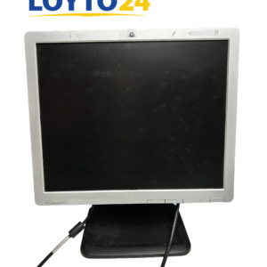 HP Compaq LE1711 17" LCD-näyttö edestä kuvattuna pöytäjalustalla.