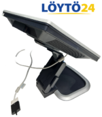 HP L1950g -näyttö sivulta kuvattuna jalustan kallistuskulmassa.