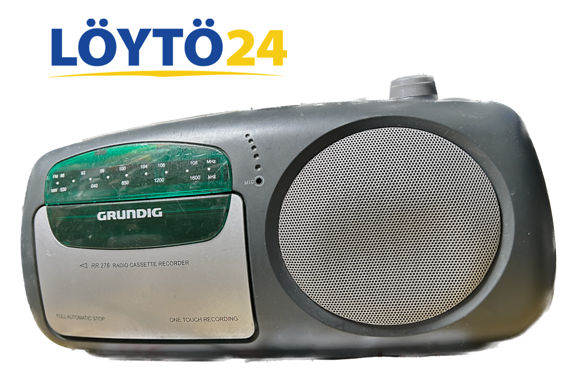 Tuotekuva Grundig RR 276 kasettiradio edestä kuvattuna.