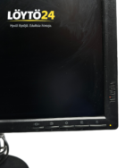 Lähikuva Lenovo ThinkVision -näytön etupaneelin painikkeista ja logosta