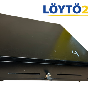 SK-410 lukittava kassalaatikko avaimella ja etuosan kuittiaukoilla