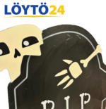 (Suomi) Monipuolinen Halloween Koristesetti | 4 klp | Hautakivi, Valo-Kranssi, Kurpitsa ja Luurangot - Pilt 5