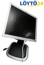 HP L1950g 19" LCD-näyttö edestä kuvattuna säädettävällä jalustalla.